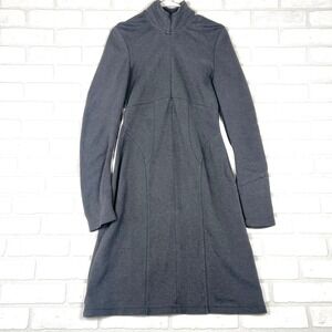 Athleta Cassidy Ponte Gray Mock Neck Long Sleeve Athletic Dress‎ Size ST